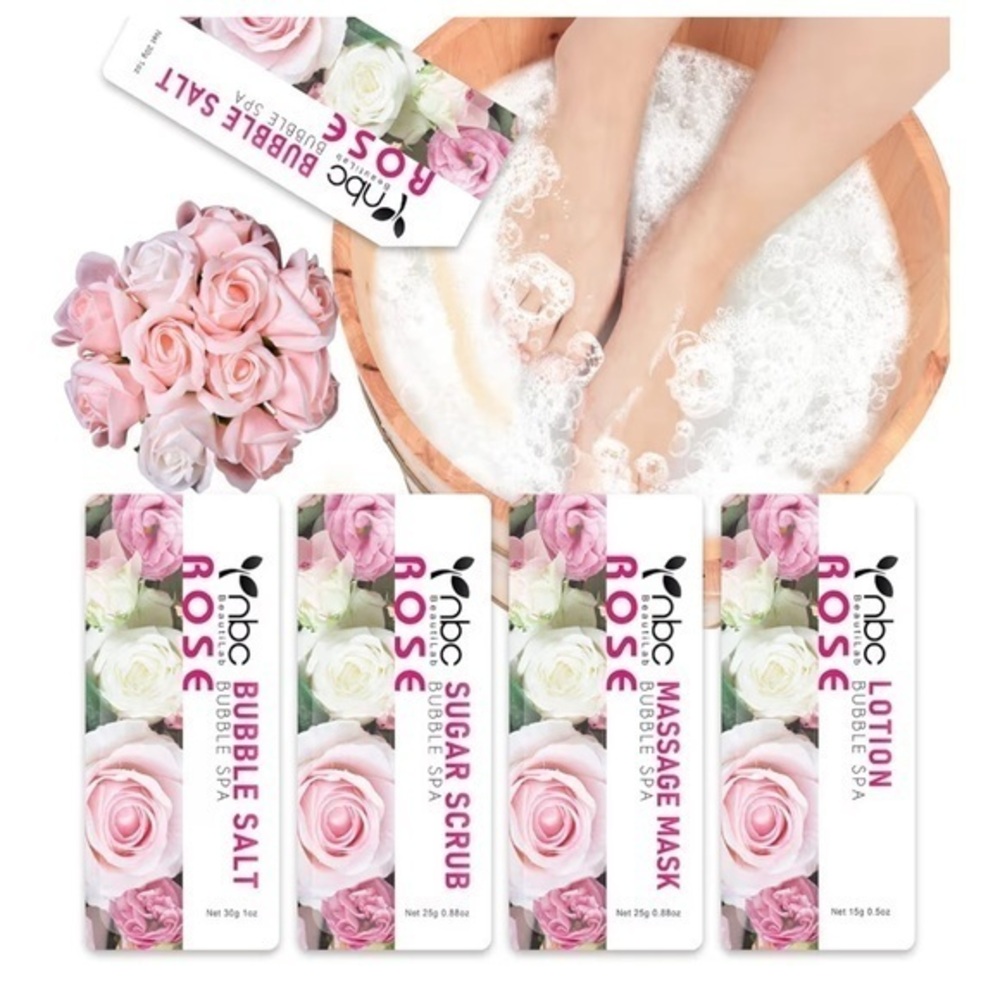 NBC beautilab Bubble Spa Rose Bubble salt ,massage mask,sugar scrub, lotion set